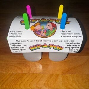 Vtg New SIP A POP FROZEN TREAT POPSICLE MAKER MOLD Made In USA RETRO,  #00166